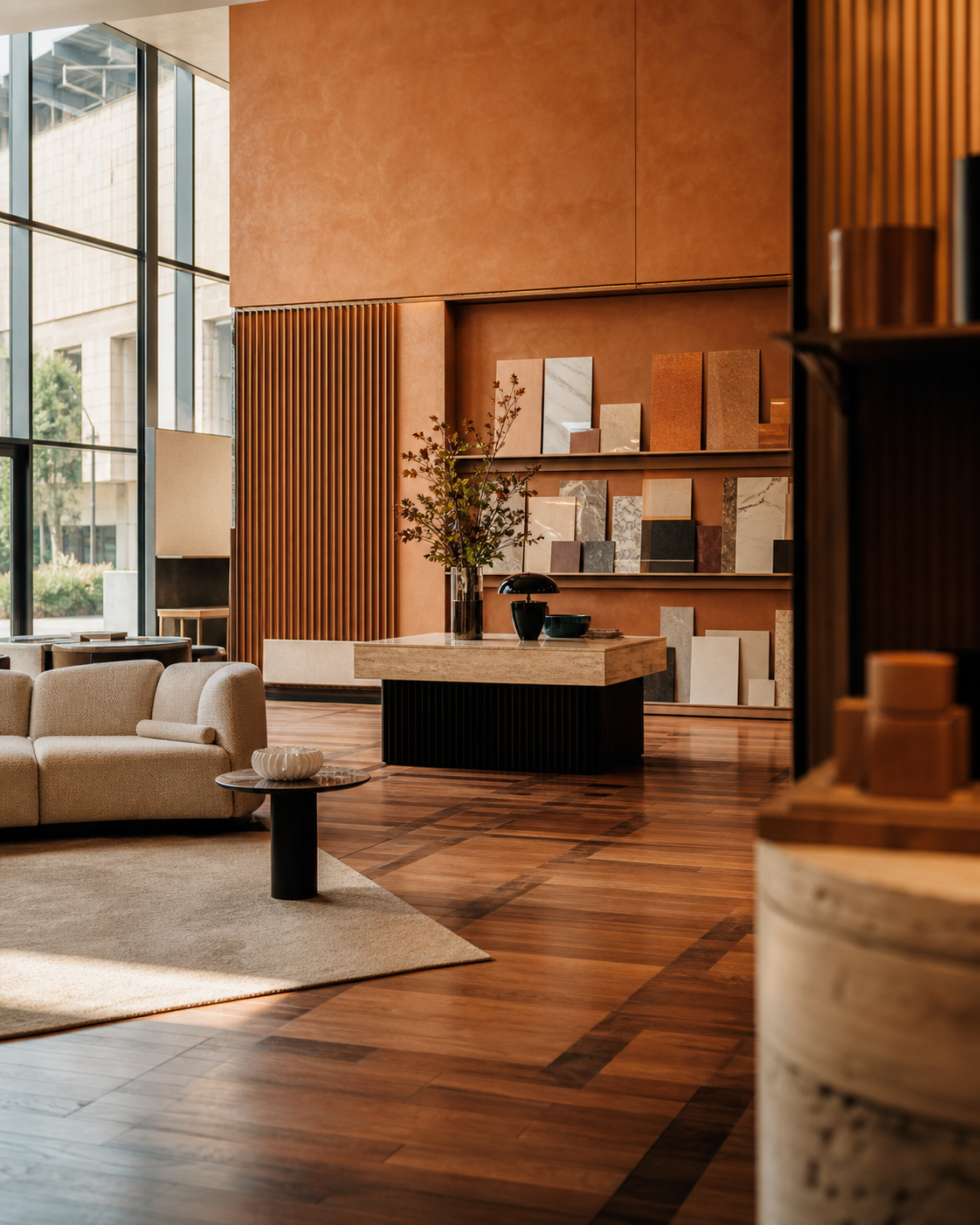 Güçlü Design Manisa showroom — parke ve duvar kağıdı mağazası